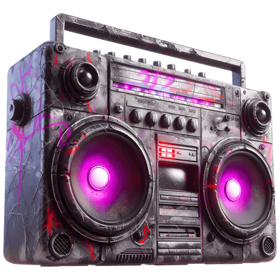 Color Drip Black And Pink Retro Boombox DTF (direct-to-film) Transfer