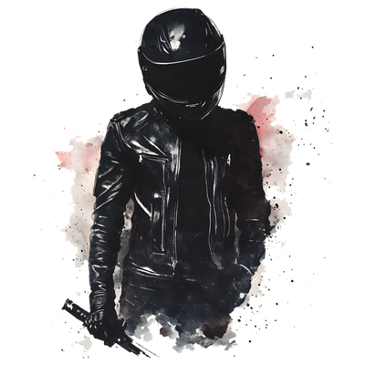 Color Drip Black Spots Biker DTF (direct-to-film) Transfer