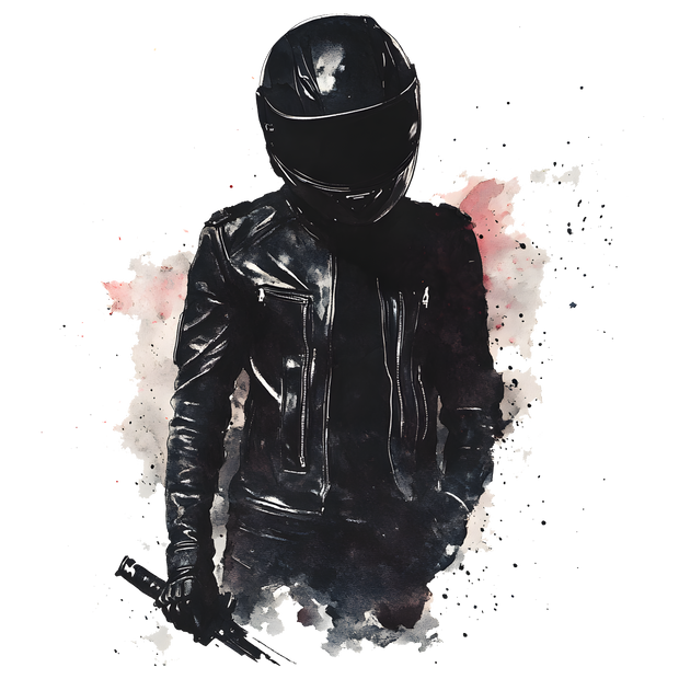 Color Drip Black Spots Biker DTF (direct-to-film) Transfer