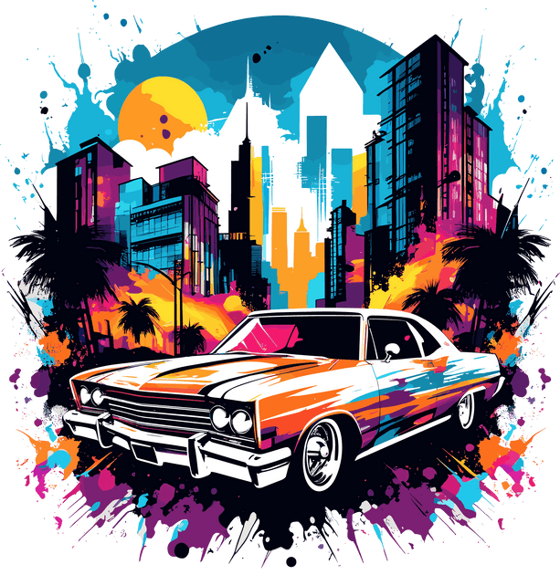 Color Drip Car & Sky View DTF (direct-to-film) Transfer – Twisted Image ...