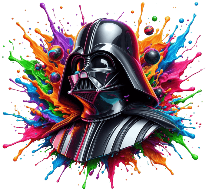 Color Drip Colorful Darth Vader DTF (direct-to-film) Transfer – Twisted ...