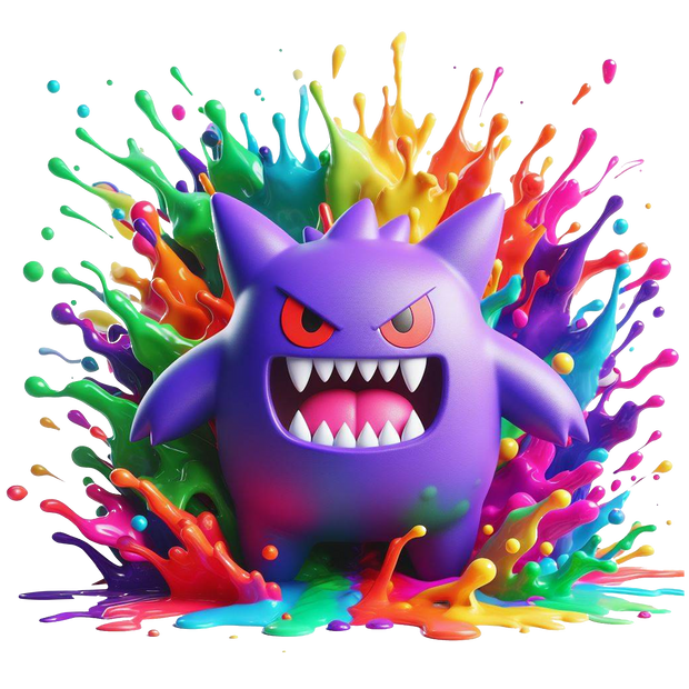 Color Drip Gengar Colorful DTF (direct-to-film) Transfer