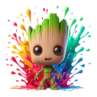 Color Drip Green Groot DTF (direct-to-film) Transfer