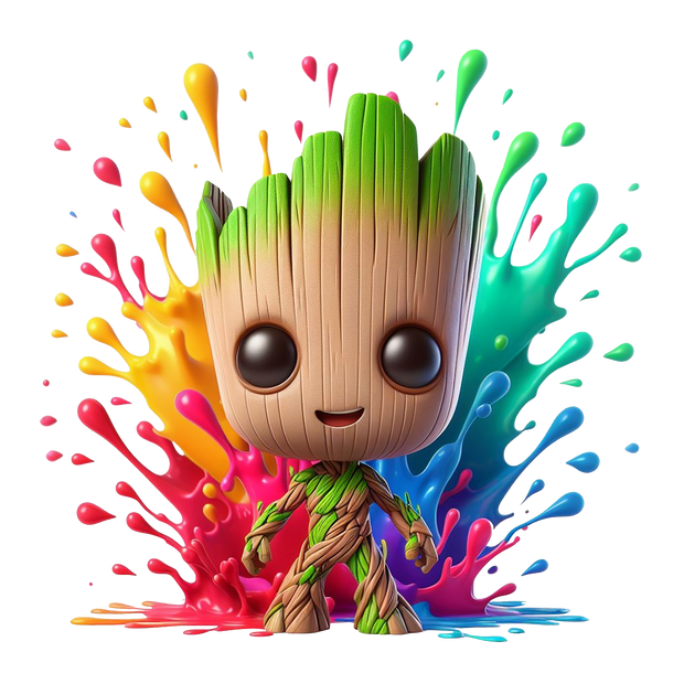 Color Drip Green Groot DTF (direct-to-film) Transfer