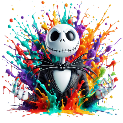 Color Drip Jack Skellington Colors DTF (direct-to-film) Transfer