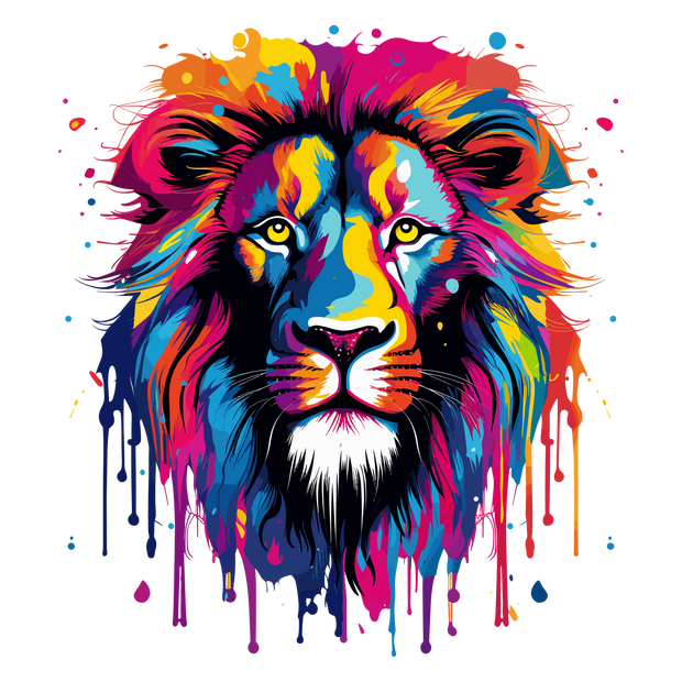 Color Drip Lion Head DTF (direct-to-film) Transfer (Copy)