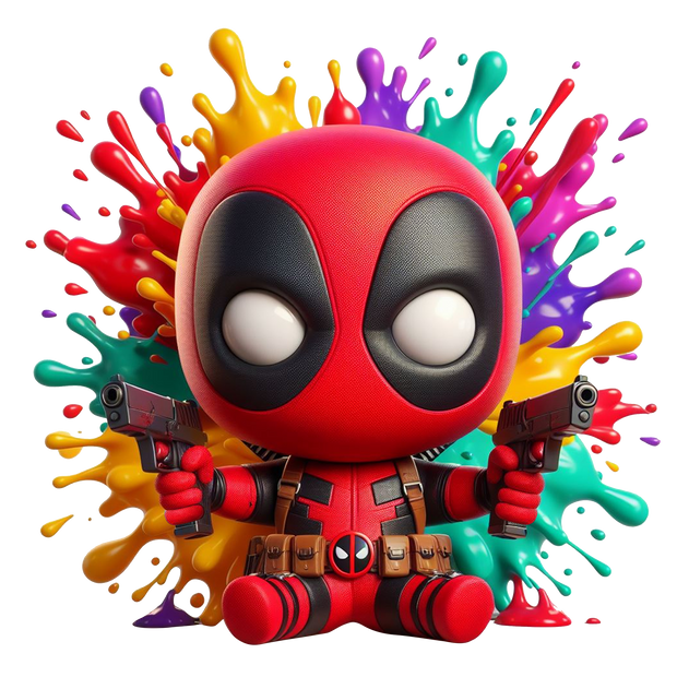 Color Drip Little Deadpool DTF (direct-to-film) Transfer