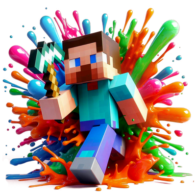 Color Drip Man Minecraft DTF (direct-to-film) Transfer