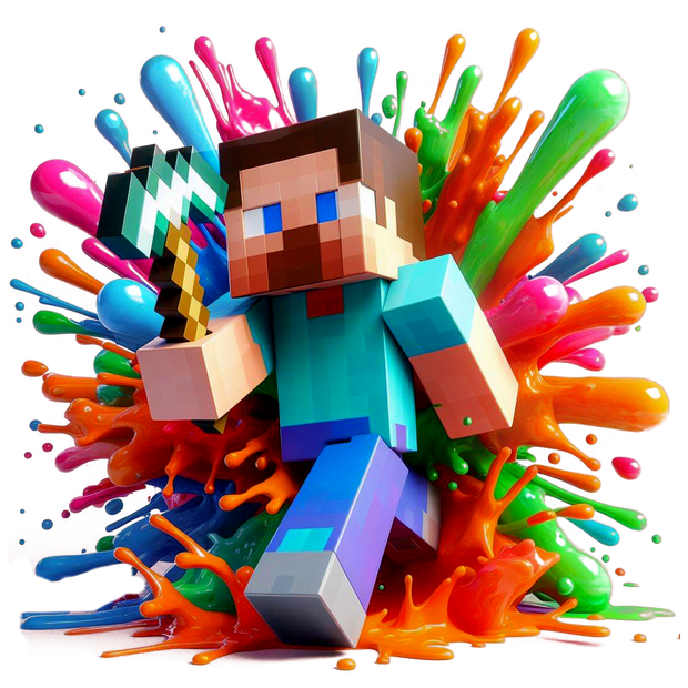 Color Drip Man Minecraft DTF (direct-to-film) Transfer