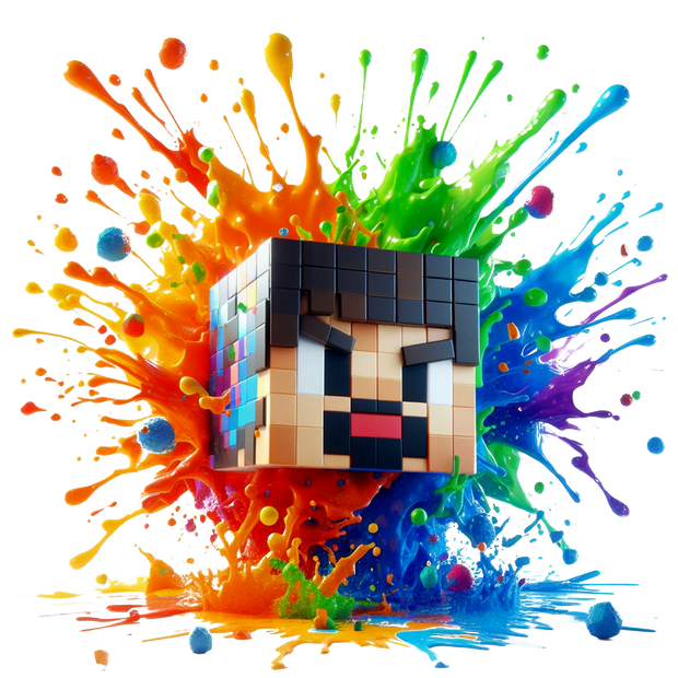 Color Drip Minecraft Head DTF (direct-to-film) Transfer