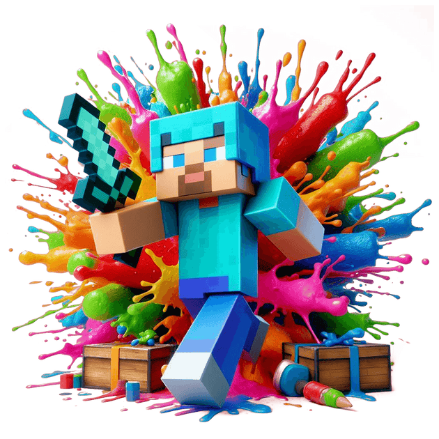 Color Drip Minecraft Sword DTF (direct-to-film) Transfer – Twisted ...