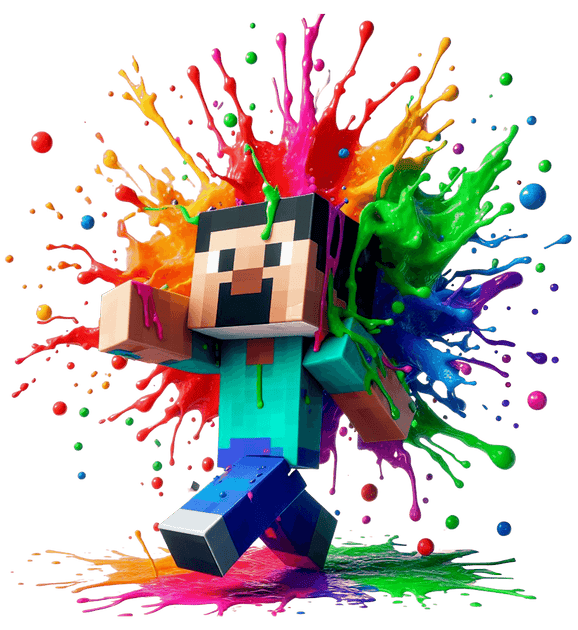 Color Drip Splatter Paint Minecraft DTF (direct-to-film) Transfer ...