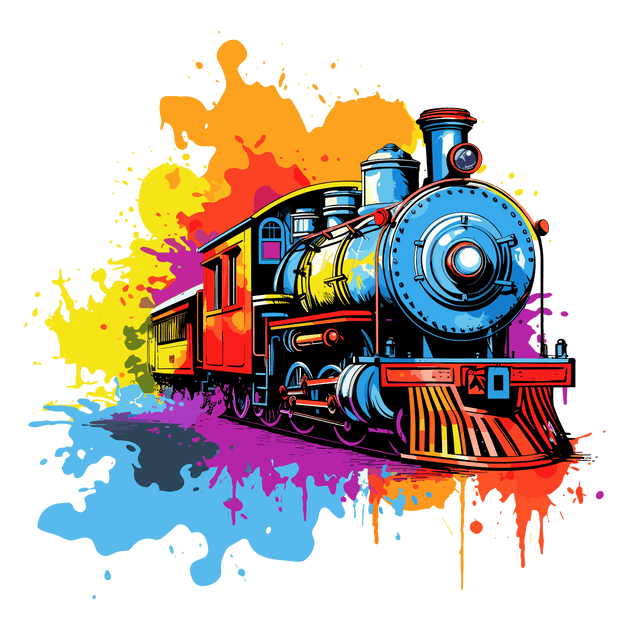 Color Drip Train DTF (direct-to-film) Transfer – Twisted Image Transfers