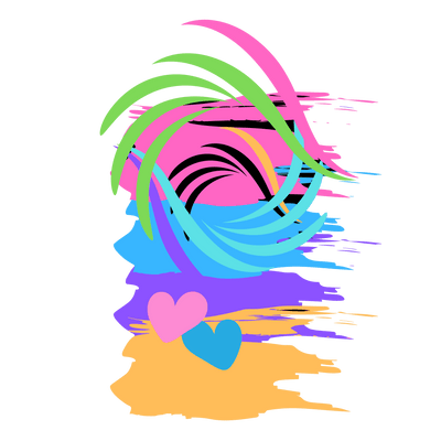 Color Drip With Two Hearts DTF (direct-to-film) Transfer