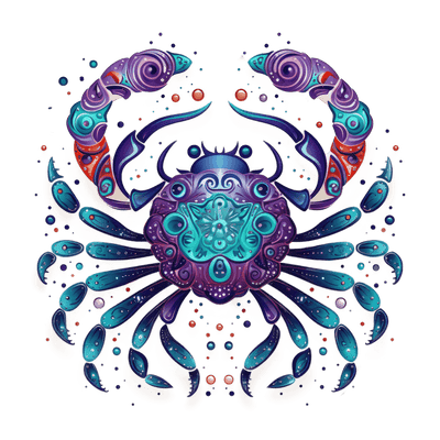 Color Drops Zodiac Cancer DTF (direct-to-film) Transfer