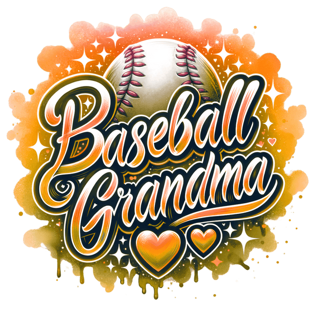 Colordrip Baseball Grandma 2 Orange DTF (direct-to-film) Transfer