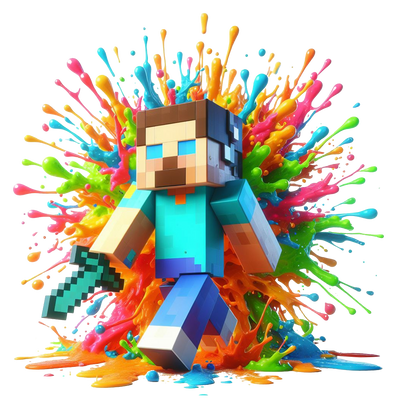 Colorful Color Drip Minecraft DTF (direct-to-film) Transfer