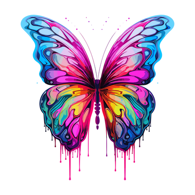 Colorful Wings Butterfly Color Drip DTF (direct-to-film) Transfer