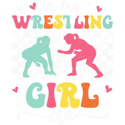 Colorful Wrestling Girl with Hearts DTF (direct-to-film) Transfer