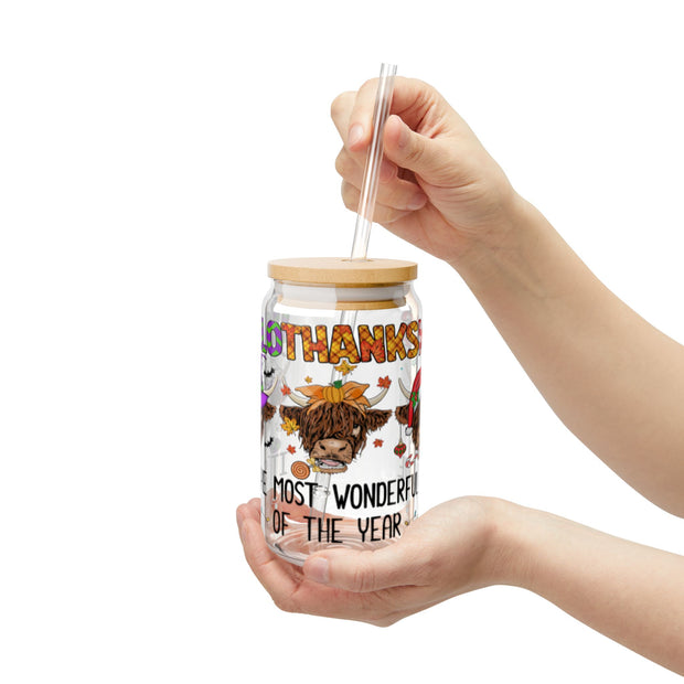 Hallothanksmas with Cows Happy Hallothanksmas 16oz UV DTF Libby Cup Wrap