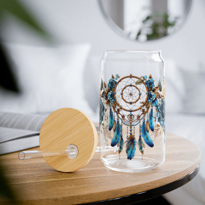 Dream Catcher Blue Boho Christmas-Retro Flower 16oz UV DTF Libby Cup Wrap