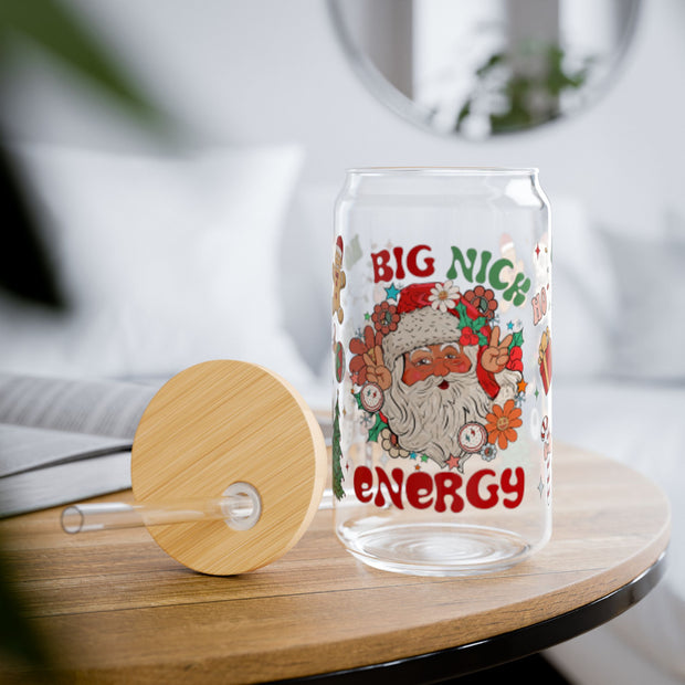 Big Nick Energy-Retro Christmas-Santa Claus Merry Christmas 16oz UV DTF Libby Cup Wrap