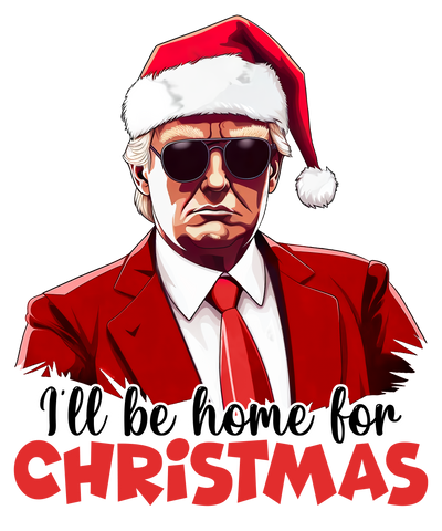 Cool Santa Trump in Red DTF (direct-to-film) Transfer