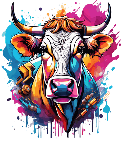 Cow Color Drip DTF (direct-to-film) Transfer