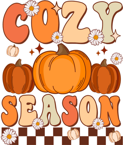 Cozy Season with Pumpkins Direct to Film DTF Transfer - Twisted Image Transfers