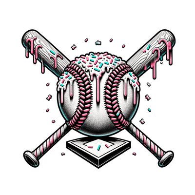 Crossed Bats & Sprinkles DTF (direct-to-film) Transfer