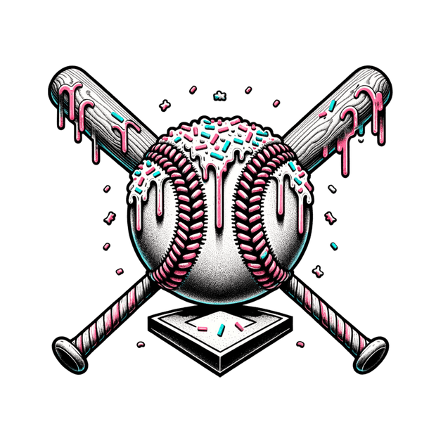 Crossed Bats & Sprinkles DTF (direct-to-film) Transfer