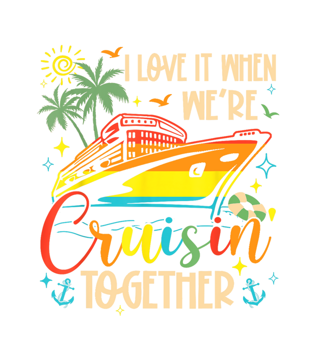 Cruisin Together Ship & Birds DTF (direct-to-film) Transfer