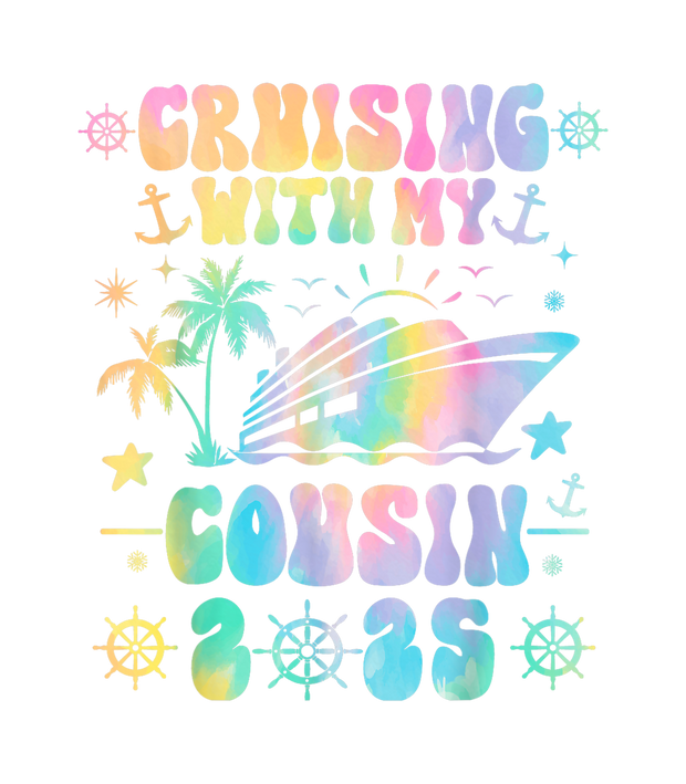 Cruising with my Cousin 2025 in Pastels DTF (direct-to-film) Transfer