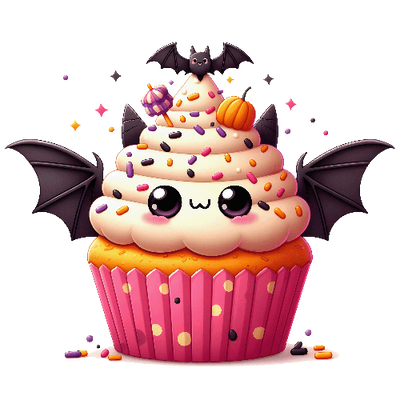 Cute Cupcake Halloween DTF (direct-to-film) Transfer