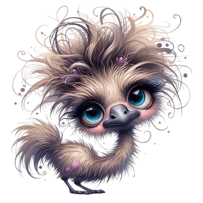 Cute Little Emu DTF (direct-to-film) Transfer