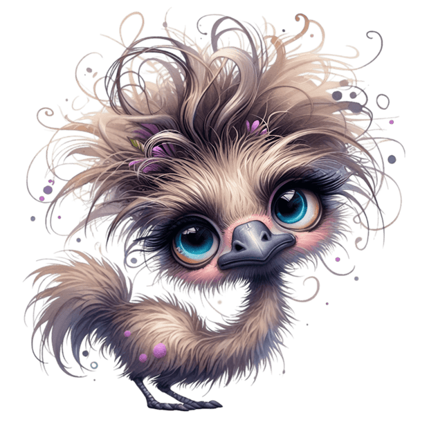 Cute Little Emu DTF (direct-to-film) Transfer