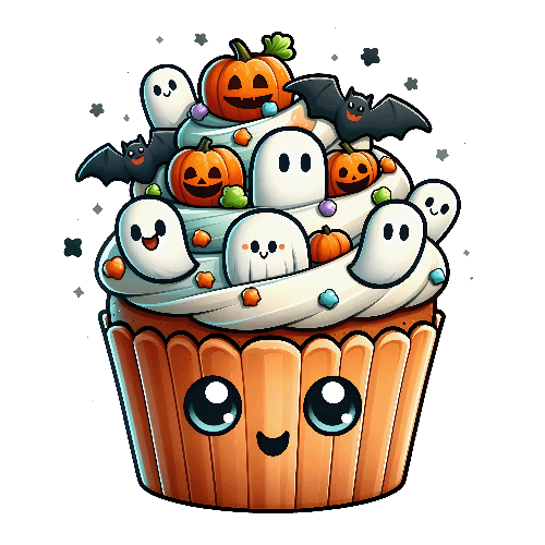 Cute Muffin Halloween DTF (direct-to-film) Transfer