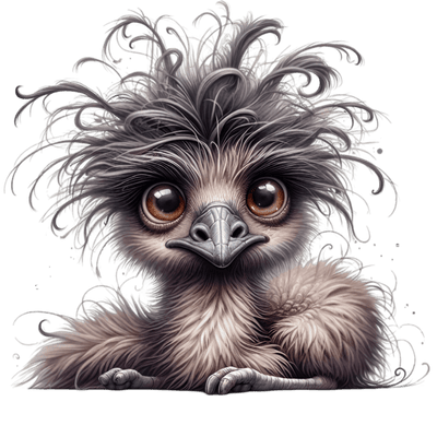 Cute Small Emu DTF (direct-to-film) Transfer