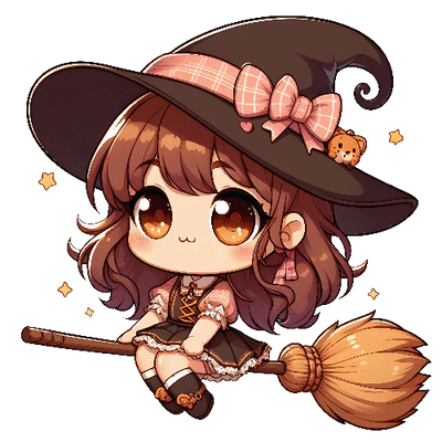 Cute Witch Halloween DTF (direct-to-film) Transfer