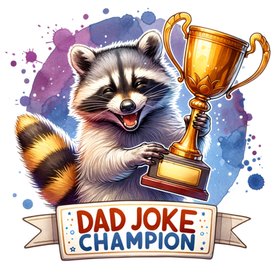 DAD JOKE CHAMPION WATERCOLOR DTF (direct-to-film) Transfer
