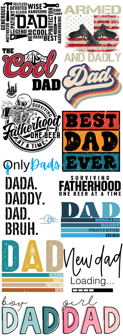 We Love Dad 1 60x22" DTF Ready to Ship Gang Sheet