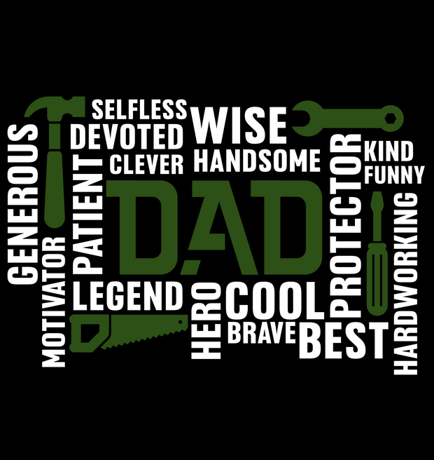 Dad Puzzle White, Black and Army Green DTF (direct-to-film) Transfer