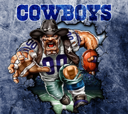 Dallas Cowboys With Animated Football Player UV-DTF 20 oz Skinny Tumbler Wrap