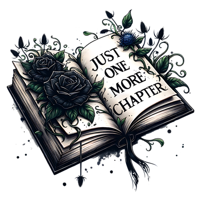 Dark Book Just One More Chapter DTF (direct-to-film) Transfer