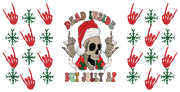 Dead Inside but Jolly AF Skull Christmas 16oz UV DTF Libby Cup Wrap