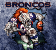 Denver Broncos With Animated Football Player UV-DTF 20 oz Skinny Tumbler Wrap