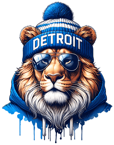 Detroit Lion in Hoodie DTF (direct-to-film) Transfer