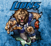 Detroit Lions With Animated Football Player UV-DTF 20 oz Skinny Tumbler Wrap