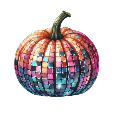 Disco Pumpkin 25 Halloween DTF (direct-to-film) Transfer