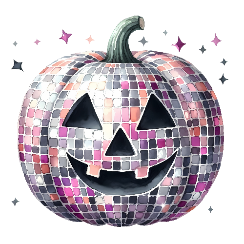 Disco Pumpkin 29 Halloween DTF (direct-to-film) Transfer – Twisted ...